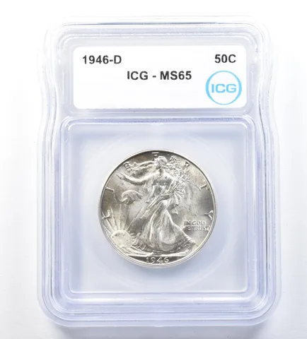 1946-D Walking Liberty Half Dollar MS65 ICG a8824