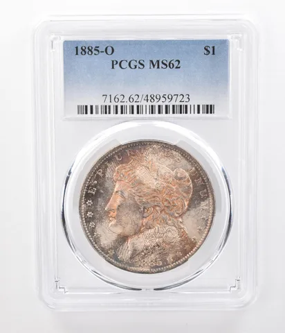 1885-O Morgan Silver Dollar MS62 PCGS Beautifully Toned a7410