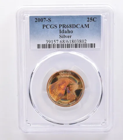 2007-S Washington State Quarter Idaho Silver PR68 DCAM PCGS Beautiful Tone *8755