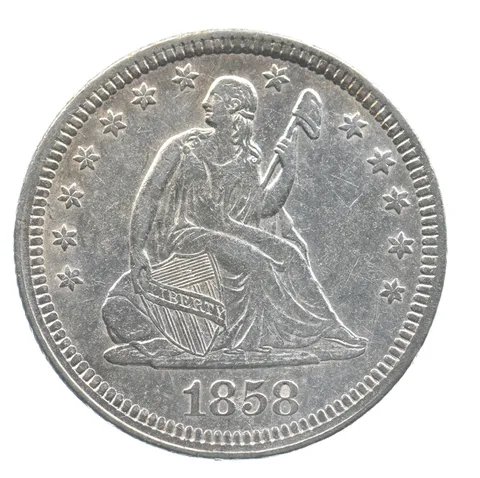 1858 Seated Liberty Quarter *7668