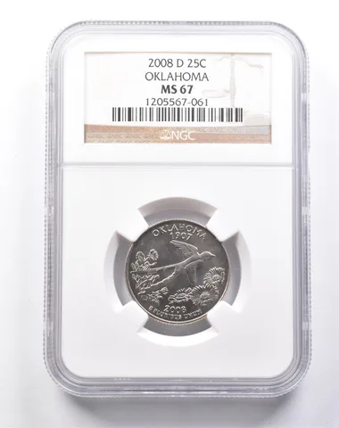 MS67 2008-D Washington State Quarter Oklahoma NGC *6176