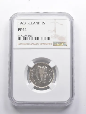 PF64 1928 Ireland 1 Scilling NGC a8368