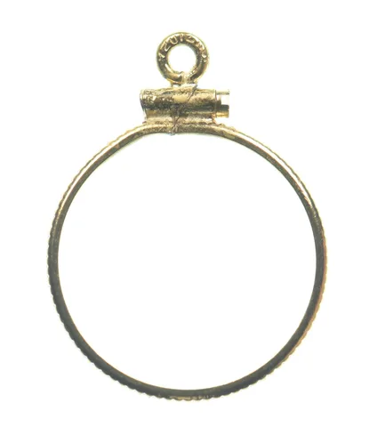12k 0.6 Gram Gold Filled 15.5mm Coin Bezel Pendant Frame Edge *4904