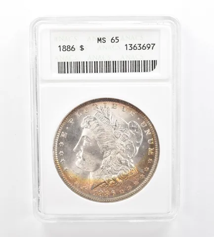 1886 Morgan Silver Dollar MS65 ANACS Beautiful Tone *7297