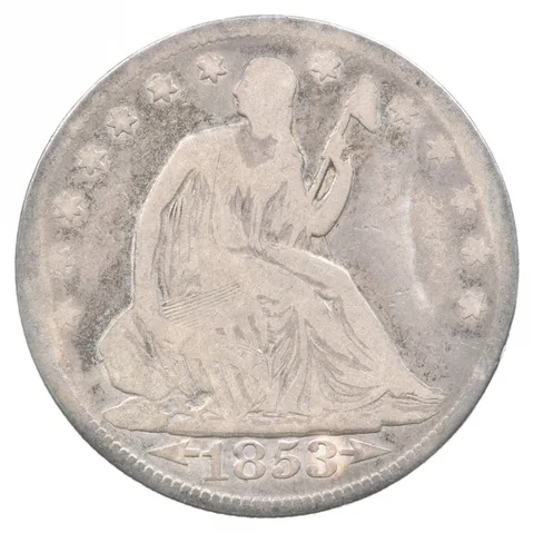 1853 Seated Liberty Half Dollar Arrows a6111