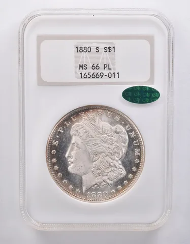 1880-S Morgan Silver Dollar MS66 PL NGC CAC Peripheral Tone a7145