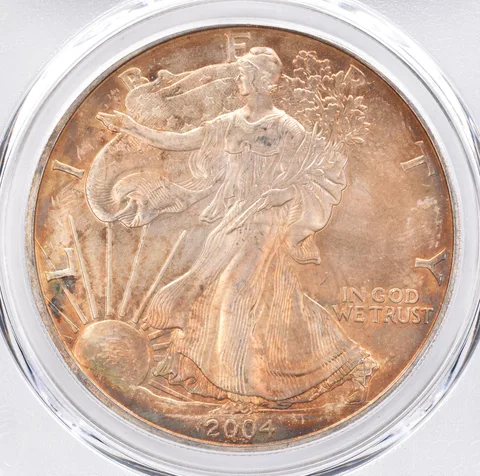 2004 American Silver Eagle MS64 PCGS Beautiful Tone *1491