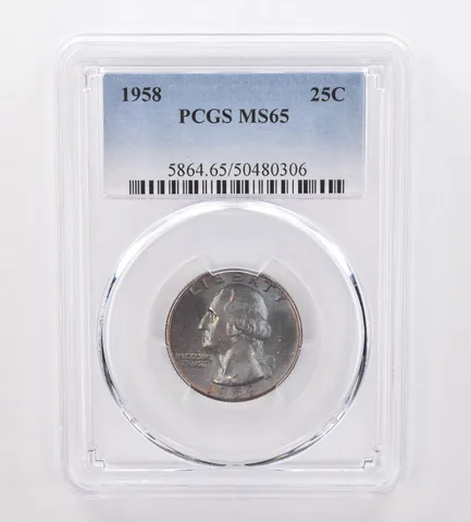 1958 Washington Quarter MS65 PCGS Beautiful Tone *0066