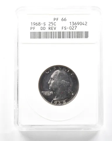 1968-S Washington Quarter DDR FS-027 PF66 ANACS a2022
