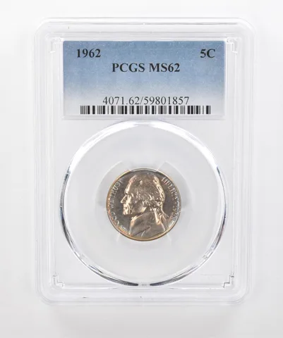 1962 Jefferson Nickel MS62 PCGS Beautiful Tone *1584