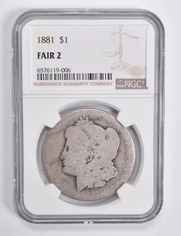 FAIR 2 1881 Morgan Silver Dollar NGC Lowball Low Ball a4598