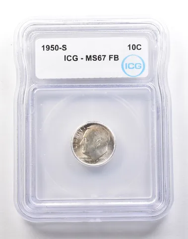 1950-S Roosevelt Dime MS67 FB ICG a1797
