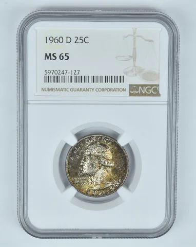 MS65 1960-D Washington Quarter - Graded NGC Toned! a8952