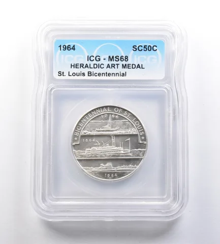 1964 So-Called Half Dollar St Louis Bicentennial MS68 ICG *7169