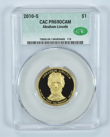 2010-S Presidential $1 Abraham Lincoln PR69 DCAM CAC CACg