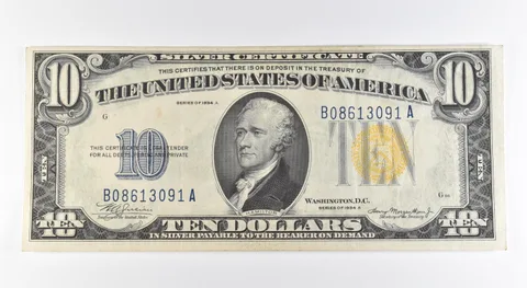 1934 A $10 Silver Certificate Yellow Seal North Africa Fr#2309 *0448