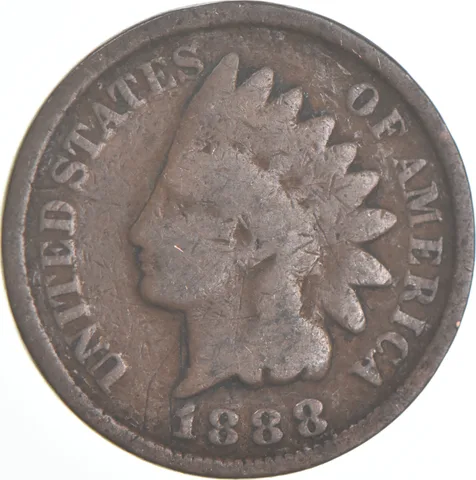 1888 Indian Head Cent AC Average Circ