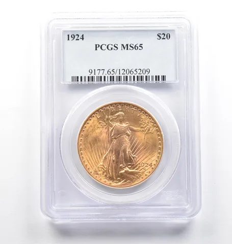 1924 $20 Saint Gaudens Gold Double Eagle MS65 PCGS *6942