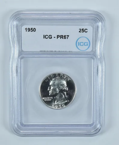 1950 Washington Quarter Silver PR67 ICG