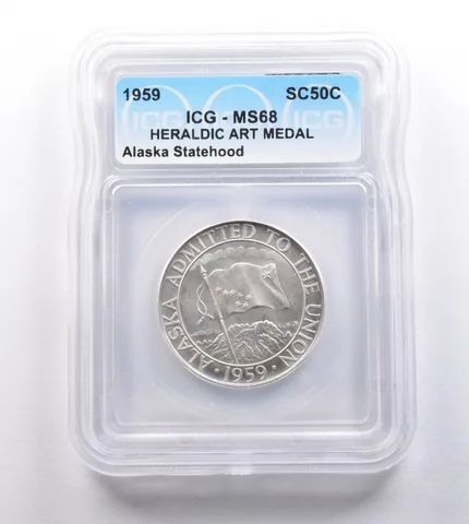 1959 So Called Half Dollar Alaska Statehood MS68 ICG