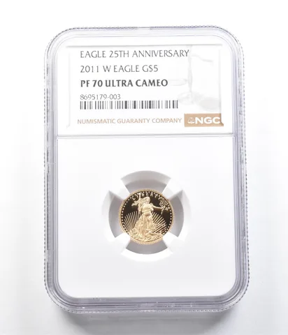 2011-W $5 American Gold Eagle 1/10 Oz Gold PR70 DCAM ICG