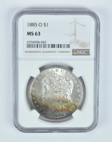 MS63 1885-O Morgan Silver Dollar NGC Beautifully Toned a7455