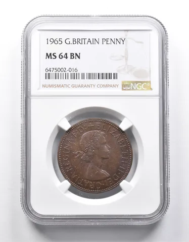 MS64 BN 1965 Great Britain Penny NGC Great Color *9938