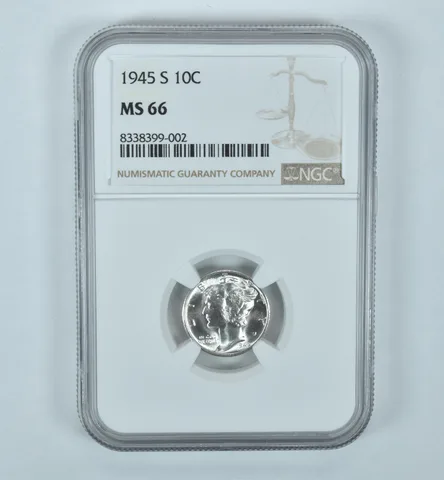 1945-S Mercury Dime MS66 NGC Brown Label
