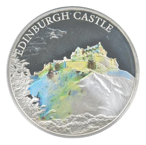 2017 Great Britain 5 Pounds Silver Edinburgh Castle Colorized *4234