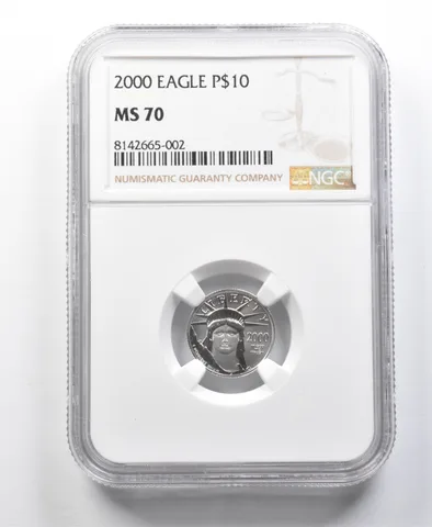 2000 $10 American Platinum Eagle 1/10 Oz Platinum MS70 NGC a8518