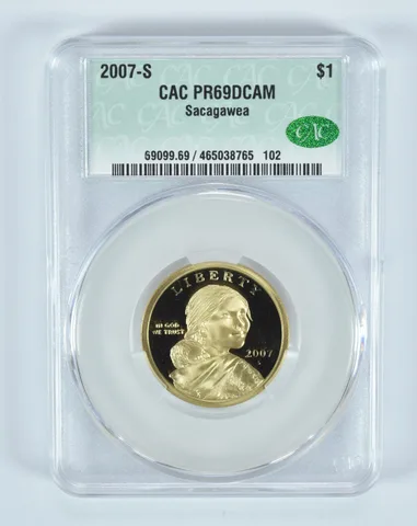 2007-S Sacagawea $1 PR69 DCAM CAC CACg
