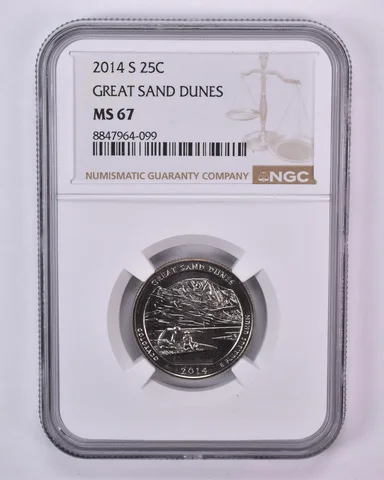 2014-S Washington Quarter ATB Great Sand Dunes MS67 NGC