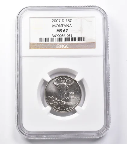 2007-D Washington State Quarter Montana MS67 NGC