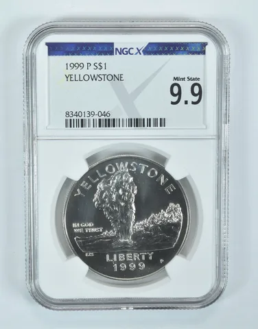 1999-P Yellowstone Commemorative Silver Dollar Mint State 9.9 NGC X NGCX