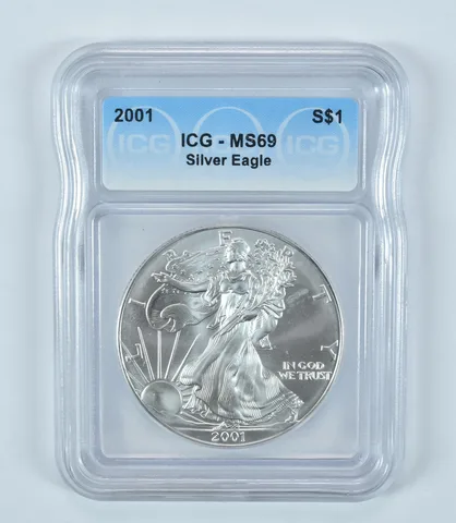2001 American Silver Eagle MS69 ICG