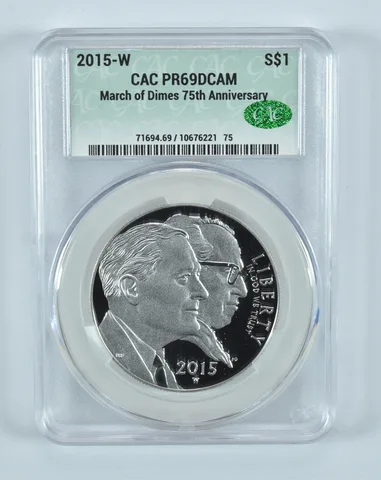 2015-W March Of Dimes Commemorative Silver Dollar PR69 DCAM CAC CACg