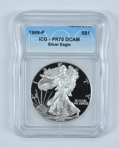 1999-P American Silver Eagle PR70 DCAM ICG