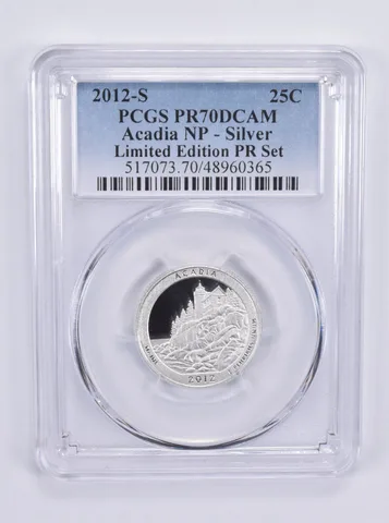 2012-S Washington Quarter Acadia Silver Limited Edition Set PR70 PCGS