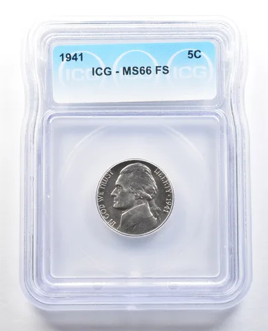 1941 Jefferson Nickel MS66 FS ICG *4676