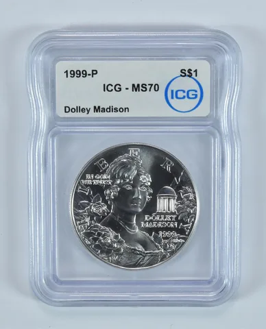1999-P Dolley Madison Commemorative Silver Dollar MS70 ICG