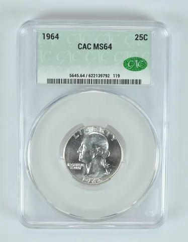 1964 Washington Quarter MS64 CAC CACg