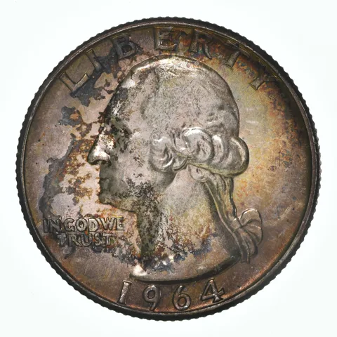 1964 Washington Quarter Insane TONE - Great Colors a5305