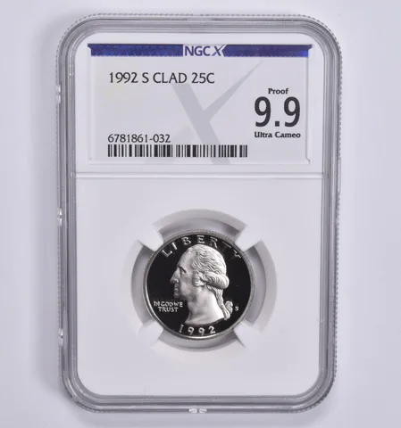 1992-S CLAD Washington Quarter Proof 9.9 UCAM NGC X NGCX