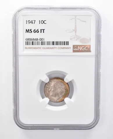 1947 Roosevelt Dime MS66 FT NGC Beautiful Tone *7971