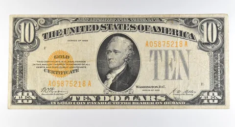 1928 $10 Gold Certificate Yellow Seal *8255