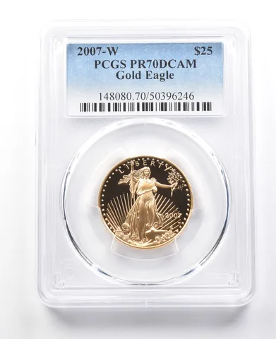 2007-W $25 American Gold Eagle 1/2 Oz Gold PR70 DCAM PCGS