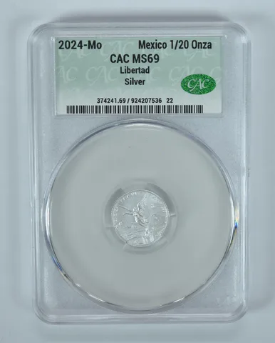 2024 Mo Mexico 1/20 Onza Silver Libertad MS69 CAC CACg