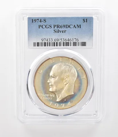 1974-S Eisenhower $1 Silver PR69 DCAM PCGS Beautiful Tone a1155