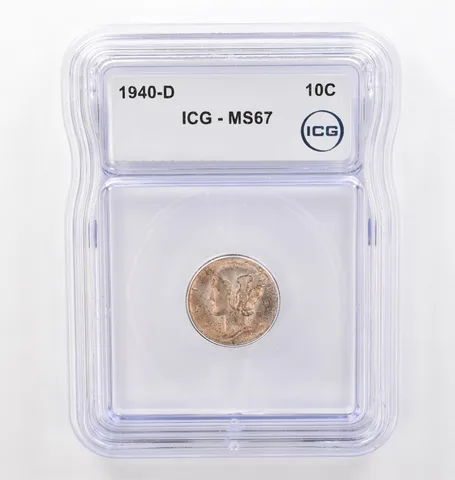 1940-D Mercury Dime MS67 ICG Beautiful Tone *6192
