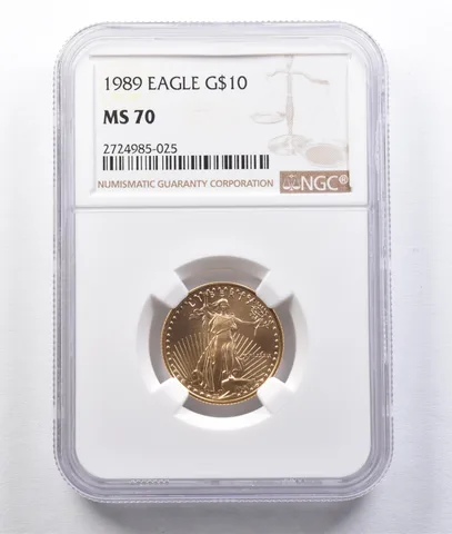 1989 $10 American Gold Eagle 1/4 Oz Gold MS70 NGC *2943